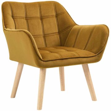 Fotelis Homcom 67x61,5x71cm., geltonos/šviesiai rudos spalvos