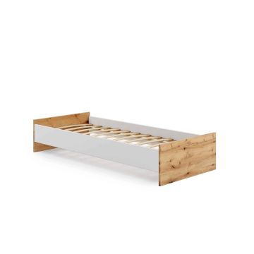 Lova Karo 193,6x37x94 cm, natūralios medžio / baltos spalvos