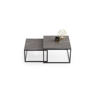 Кофейный столик Concrete Design Twin 70x70x42 см / 60x60x36 см, темно-серый