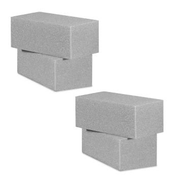 Gėlių putplastis Relaxdays, 4 vnt, Pilka, 22,5 × 8 × 10,5 cm