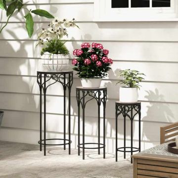 Flower stands, set of 3 sizes, Ø30.48 × 71.12 cm; Ø25.4 × 59.69 cm; Ø20.32 × 49.53 cm
