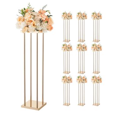 Подставки для цветов VEVOR LJL-8022, 10 шт, Золотые, 20 × 20 × 80 см