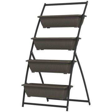 Gėlių stovas Outsunny 76x79x162cm., rudos/juodos spalvos