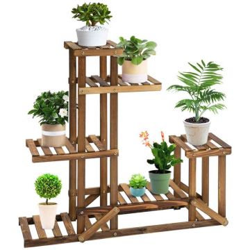 Gėlių stovas Outsunny 95x28x96,5cm., šviesiai rudos spalvos