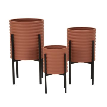 Gėlių stovų komplektas Mauro Ferretti Milly, 3 vnt, Ø 36 × 56,5 cm, Ø 30 × 48,5 cm, Ø 24 × 37,5 cm