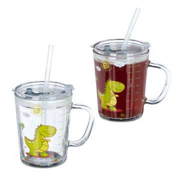 Geriamųjų stiklinių rinkinys Relaxdays, 2 vnt, 12,5 × 12 × 9,5 cm