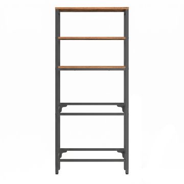 Gėrimų dėžių stovas SONGMICS, 2 lygiai, 4 dėžėms, ruda-juoda, 36,4 × 180 × 70,4 cm