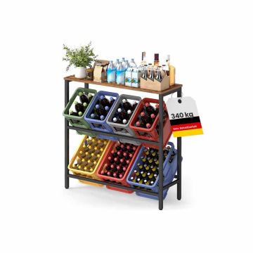 Gėrimų dėžių stovas SONGMICS, 2 pakopos, 6 dėžėms, 40 × 117,3 × 105,4 cm