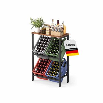 Gėrimų dėžių stovas SONGMICS, 2 pakopos, 6 dėžėms, 40 × 117,3 × 70,4 cm