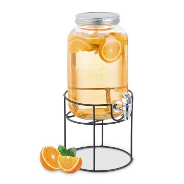 Gėrimų dozatorius Relaxdays, 3,3 l su čiaupu ir stovu, 17 × 36 × 21 cm
