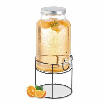 Gėrimų dozatorius Relaxdays, 6 l su čiaupu ir stovu, 19,5 × 43 × 24 cm