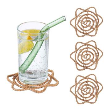 Gėrimų padėkliukų rinkinys Relaxdays, 4 vnt, 10 × 10 × 0,5 cm