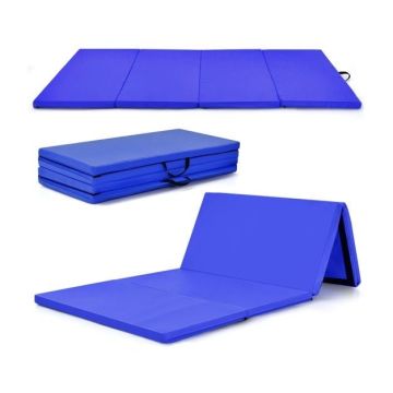 Gimnastikos kilimėlis, 4 dalių, 2 rankenos, Mėlynas, 240 × 120 × 5 cm