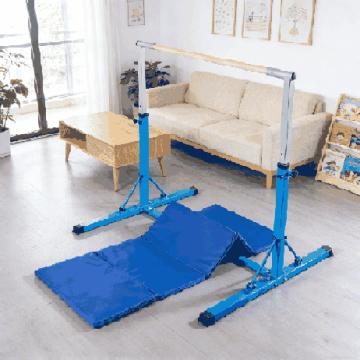 Gimnastikos skersinis su kilimėliu, 4 dalių kilimėlis, Mėlyna, 136 × 172 × 90–150 cm
