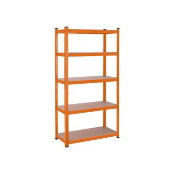 Metalinė sandėliavimo lentyna 180 x 90 x 40 cm., oranžinės spalvos