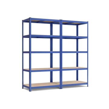 Rinkinys iš 2 sandėliavimo lentynų 50x100x200cm., šviesiai rudos/mėlynos spalvos