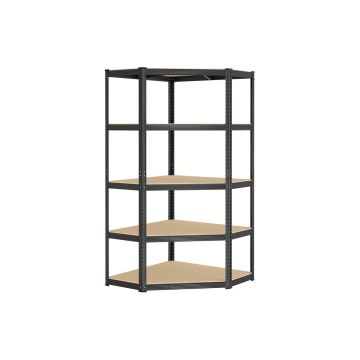 Полка для хранения 90x90x180 см., черная/светло-коричневая