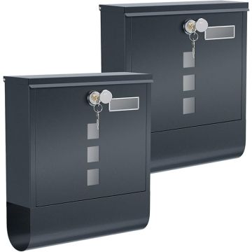 Rinkinys iš 2 pašto dėžių 9,5x30,5x33,3cm., tamsiai pilkos spalvos