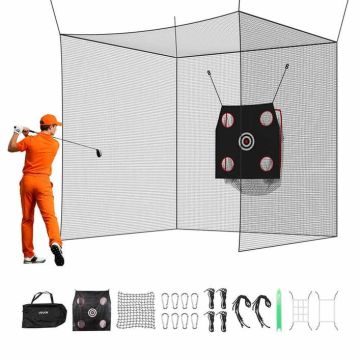 Golf batting cage VEVOR BC006, 3-layer net, 3050 × 3050 × 3050 mm