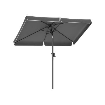 Lauko skėtis nuo saulės 200x150x230cm., pilkos/juodos spalvos