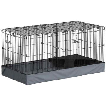 Клетка для грызунов PawHut 121x61x61 см, темно-серая/черная.