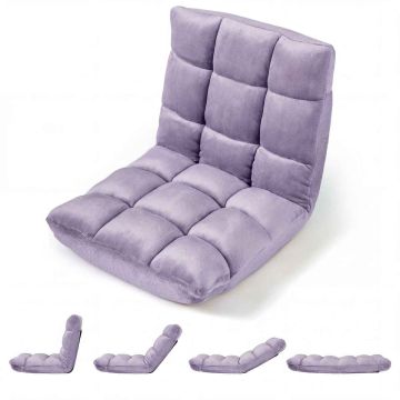 Grindų fotelis, 14 padėčių, Violetinė, 98,5 × 49,5 × 14 cm