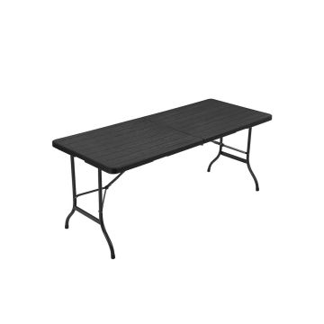 Большой садовый стол из черного дерева 180 x 75 x 74 см