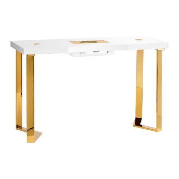 Beauty table Momo 05, with cassette vacuum cleaner, white and gold