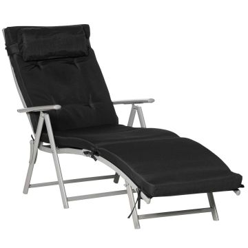 Кровать Outsunny 178x63,5x70см, черно-серебристая