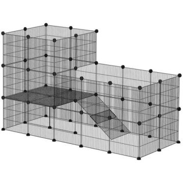 Gyvūnų aptvaras PawHut 140x70x105cm., juodos spalvos