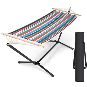 Hamakas, su metaliniu stovu, 299,72 × 99,06 cm