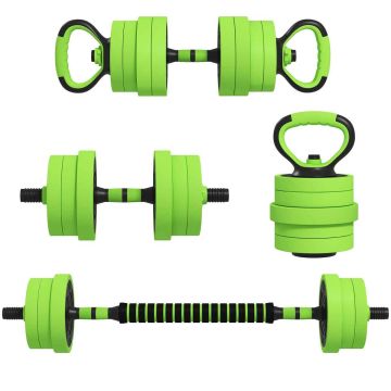 Dumbbell and barbell set, 20 kg, Green