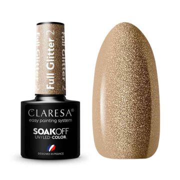 Гибридный лак для ногтей CLARESA FULL GLITTER 2