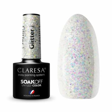 Hybrid nail polish CLARESA Glitter 1 Hybrid