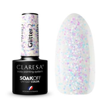Hybrid nail polish Claresa Glitter 2 Hybrid