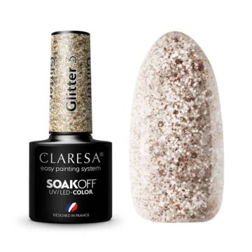 Hybrid nail polish Claresa Glitter 3 Hybrid