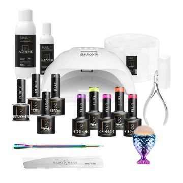 OCHO NAILS Hybrid Nail Starter Kit, 6 polishes