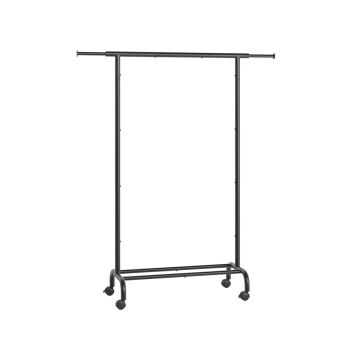 Drabužių kabykla ant ratukų 40x120x156cm., juodos spalvos