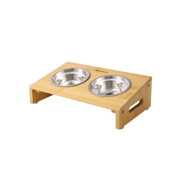 Миска для собак с бамбуковой рамкой, 2 миски PRB01N
