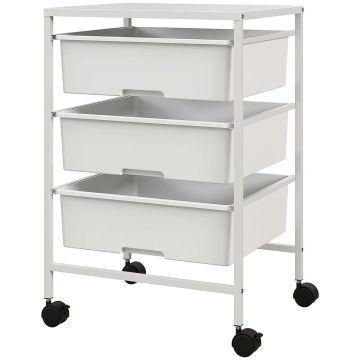 Virtuvės vežimėlis Homcom 40,8x33,5x60,5cm., baltos spalvos