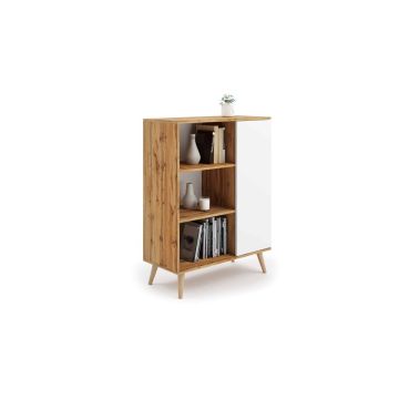 Шкаф Fondi 116,4x90x40 см, натуральное дерево/белый