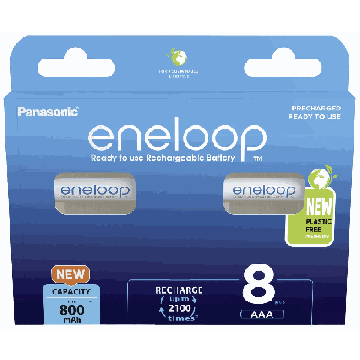 Įkraunamieji akumuliatoriai Panasonic ENELOOP BK-4MCDE/8BE, 8 vnt