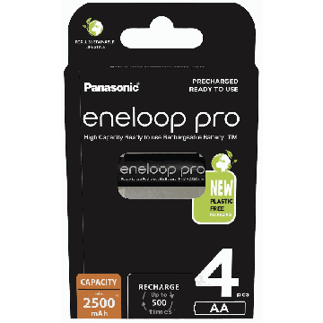Įkraunamieji akumuliatoriai Panasonic ENELOOP Pro BK-3HCDE/4BE, 4 vnt