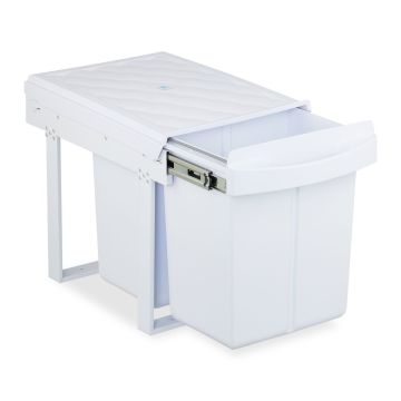 Įmontuojama atliekų rūšiavimo sistema Relaxdays, 2 × 20 l, Balta, 34 × 41,3 × 51,8 cm