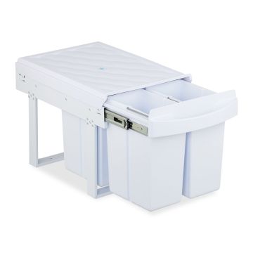 Įmontuojama atliekų rūšiavimo sistema Relaxdays, 4 × 8 l, Balta, 34 × 34,6 × 51,8 cm