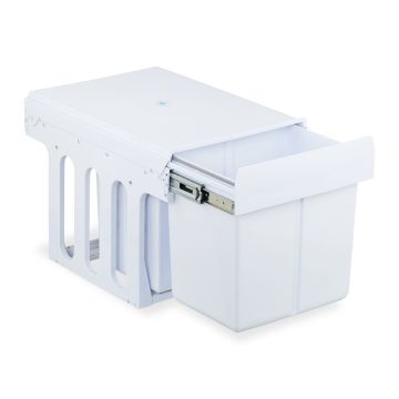 Įmontuojama šiukšliadėžė Relaxdays 10050785_1718, 3 kibirai, 15 l + 2 × 8 l, Balta, 34,3 × 35,1 × 48 cm