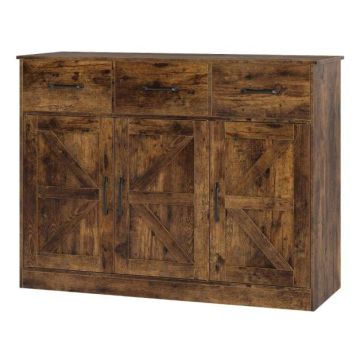 Indauja, 3 stalčiai, 2 spintelės, Ruda, 108 × 81 × 38 cm