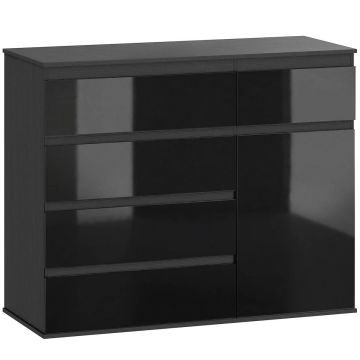 Sideboard, 5 drawers, Black, 100 × 80 × 40 cm