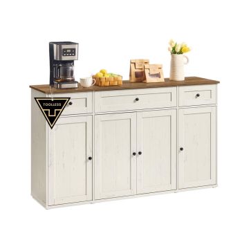 Indauja SONGMICS HOME BBK376WJ02, Reguliuojamos lentynos, Balta/ruda, 39 × 81,3 × 140 cm
