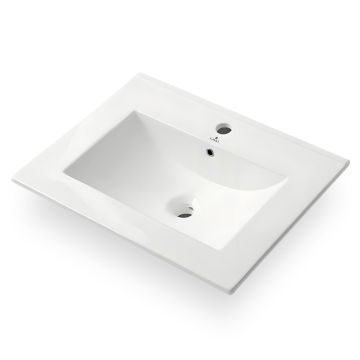 NORDIS undermount ceramic rectangular washbasin, white, 61 × 17 × 13 cm